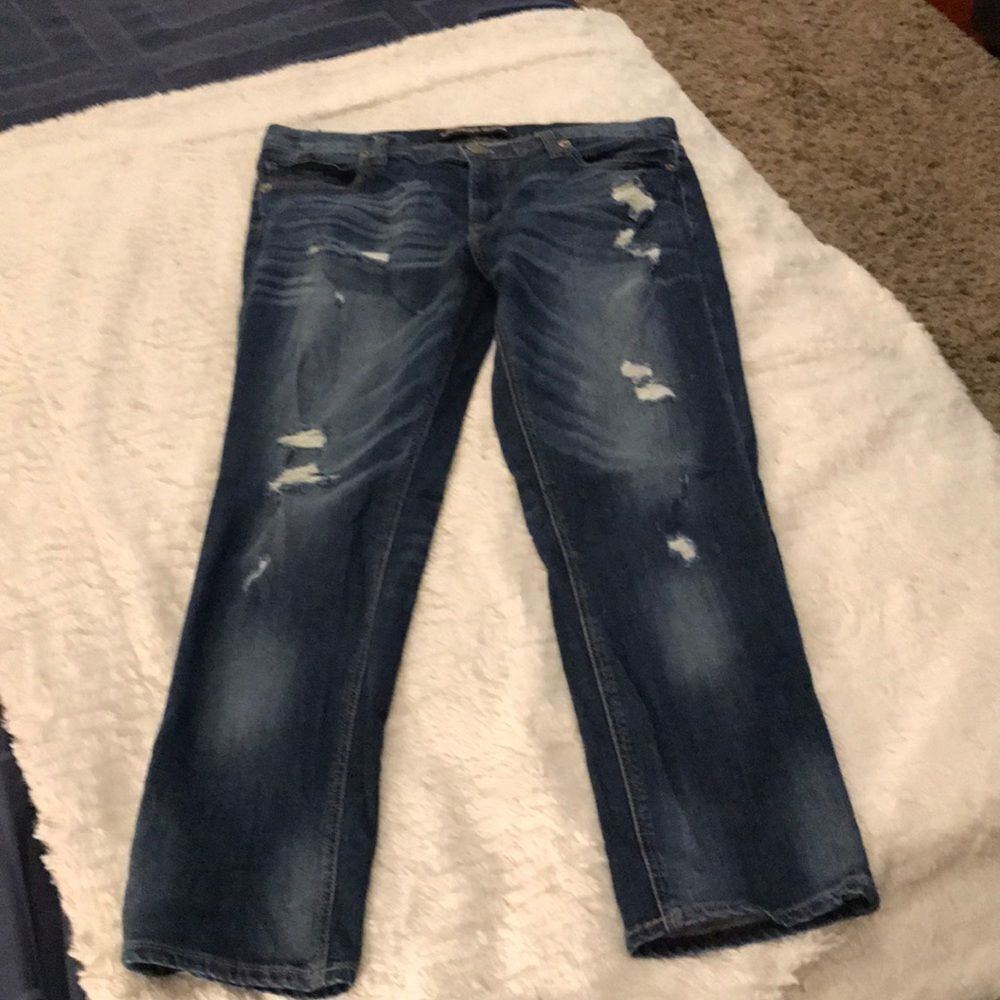 Dark wash Express crop jeans